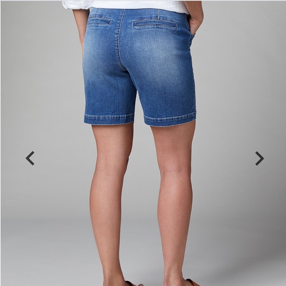Jag Petite Gracie 7" Bermuda Jean Shorts Elastic Waist - Picture 8 of 8